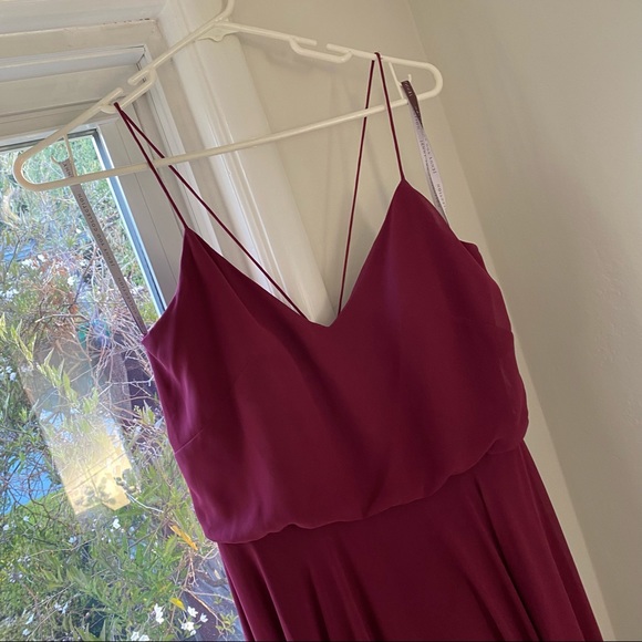 Jenny Yoo Bridesmaid Dress Hibiscus Burgundy - Picture 6 of 7